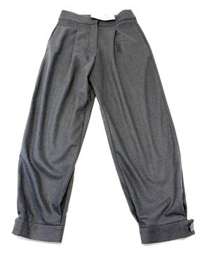 Zara Balloon Leg Button Cuff Pleated Gray Trousers XS